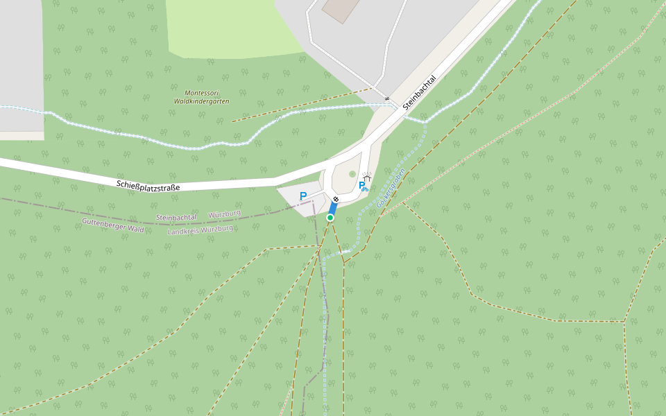 grüner Nadelbaum walking route map in Würzburg