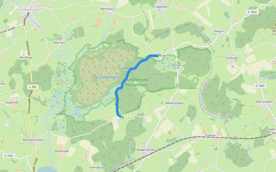 Pilgerweg walking route map in Kißlegg