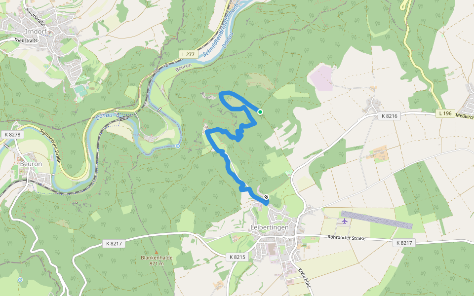 Kleine Donautraufrunde walking route map in Leibertingen