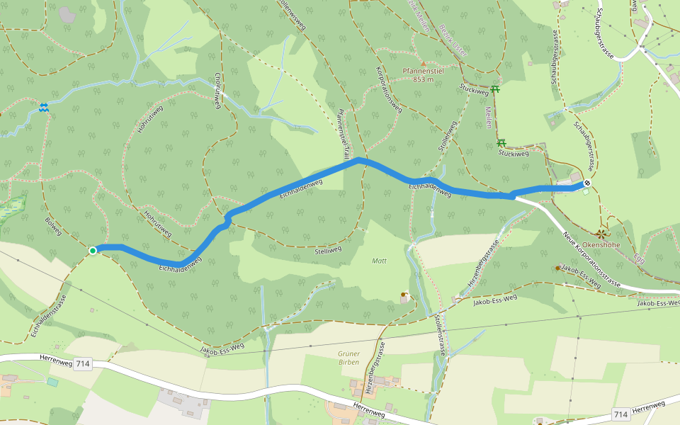 Eichhalden - Pfannenstiel Hochwacht walking route map in Meilen