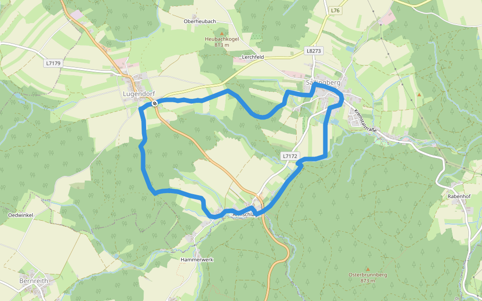 Mohnleut'weg 11 walking route map in Lugendorf