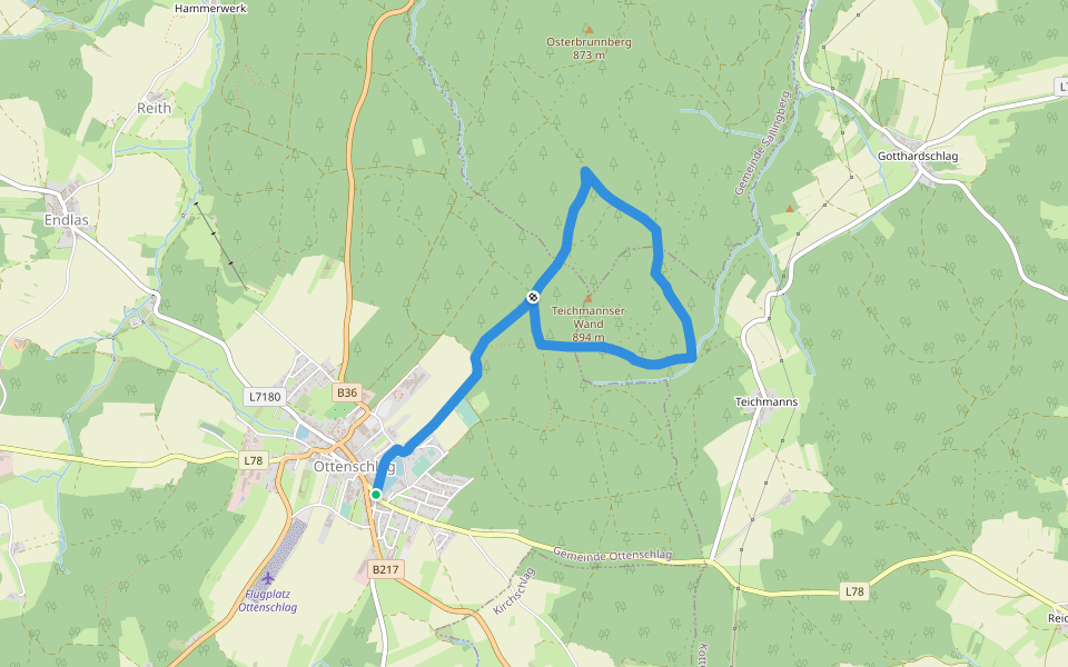 Steinwandweg 32 walking route map in Ottenschlag