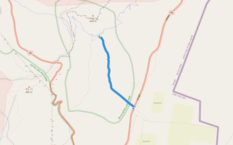 נחל קטורה walking route map in Neot Semadar