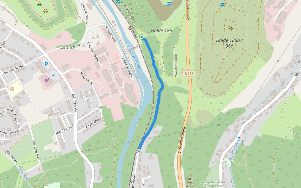 Lehrpfad walking route map in Aue-Bad Schlema