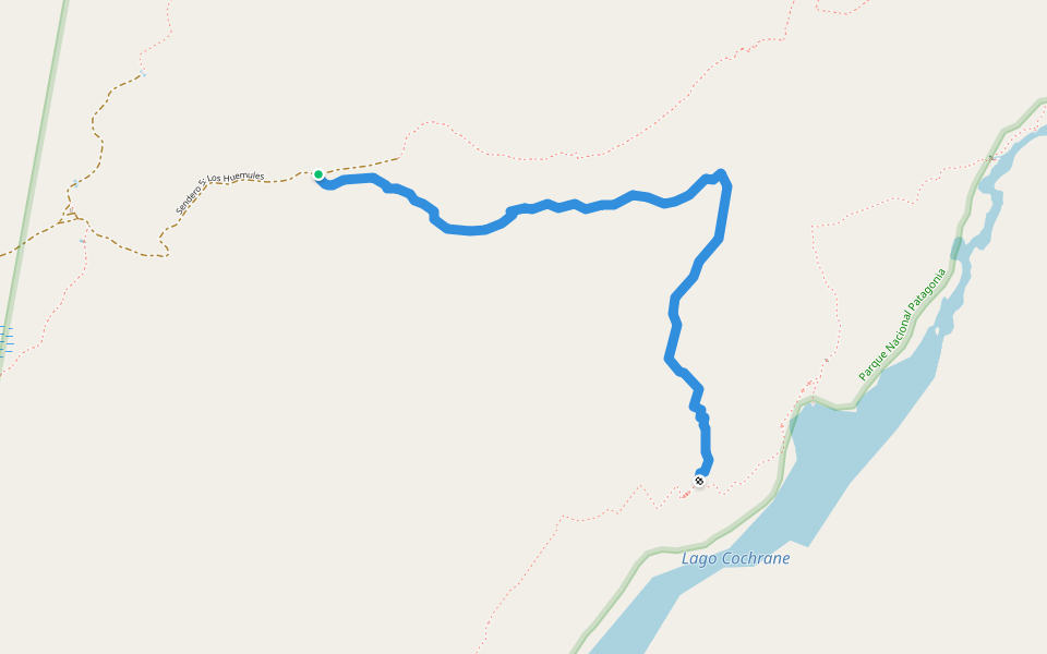 10 Los Ñires walking route map in Cochrane
