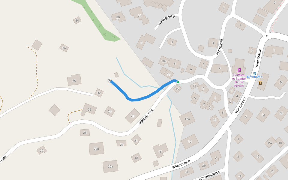 Sarnen - Langis walking route map in Sarnen