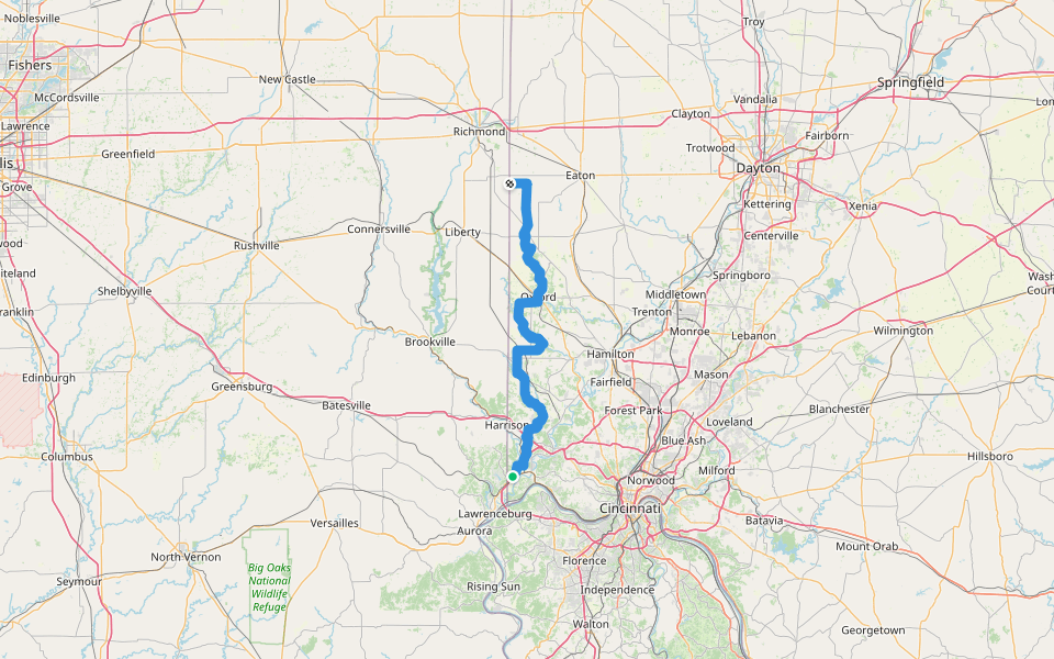 ADT - Ohio E - Seg 11 walking route map in North Bend