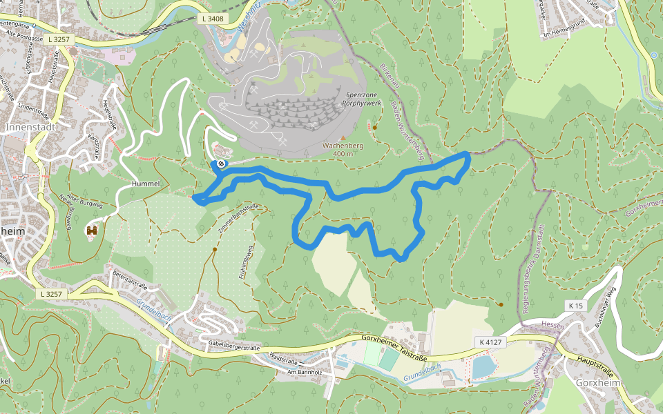 Rundwanderweg Weinheim Wachenburg 3: Taubenberg-Weg walking route map in Weinheim