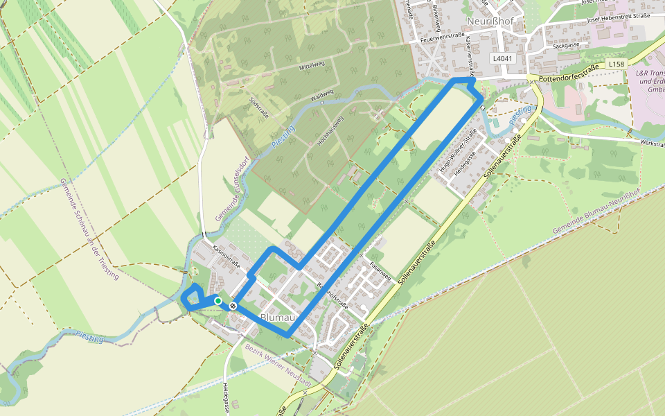 Fitnessstrecke blau walking route map in Schönau an der Triesting