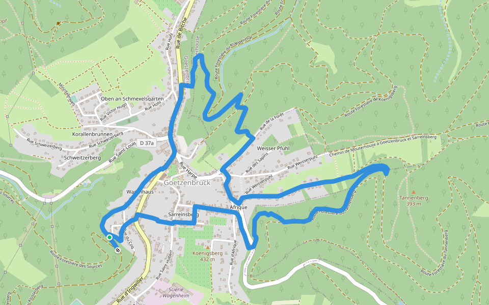 Circuit des fontaines et lavoirs autour de Goetzenbruck walking route map in Goetzenbruck