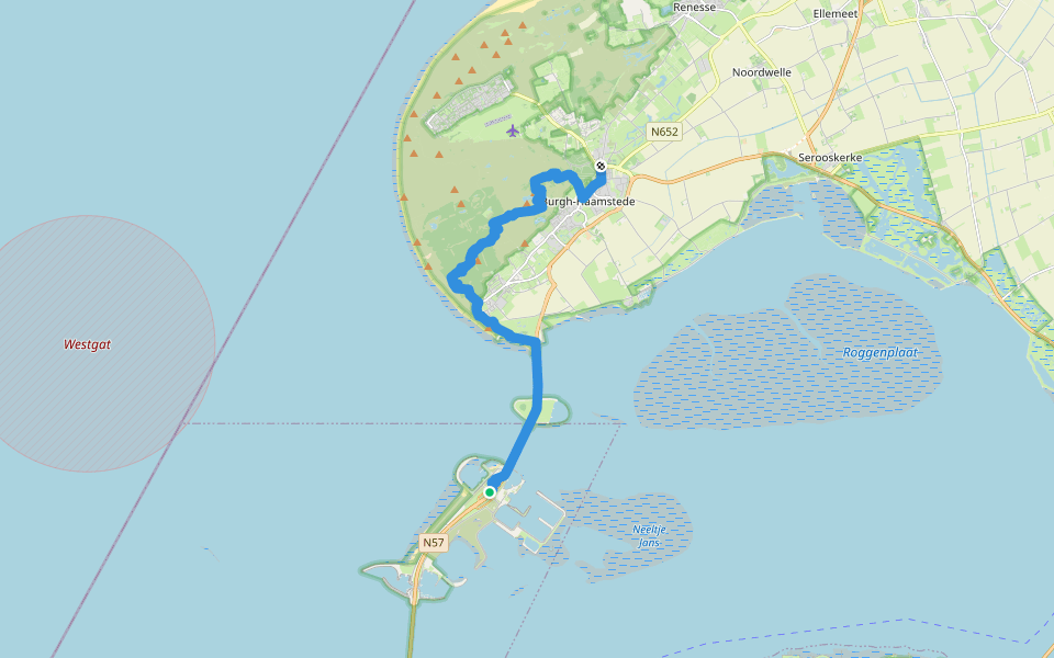 Nederlands Kustpad deel 1 - 05 walking route map in Vrouwenpolder