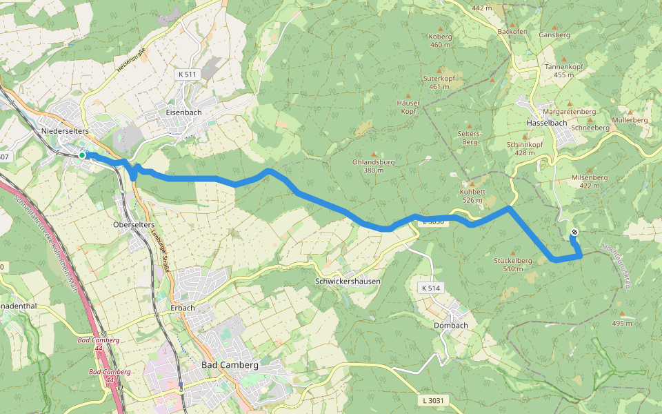 Taunusklub Route 099 walking route map in Selters (Taunus)