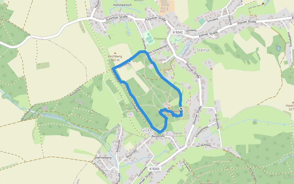Rundweg Schwedenstein walking route map in Steina
