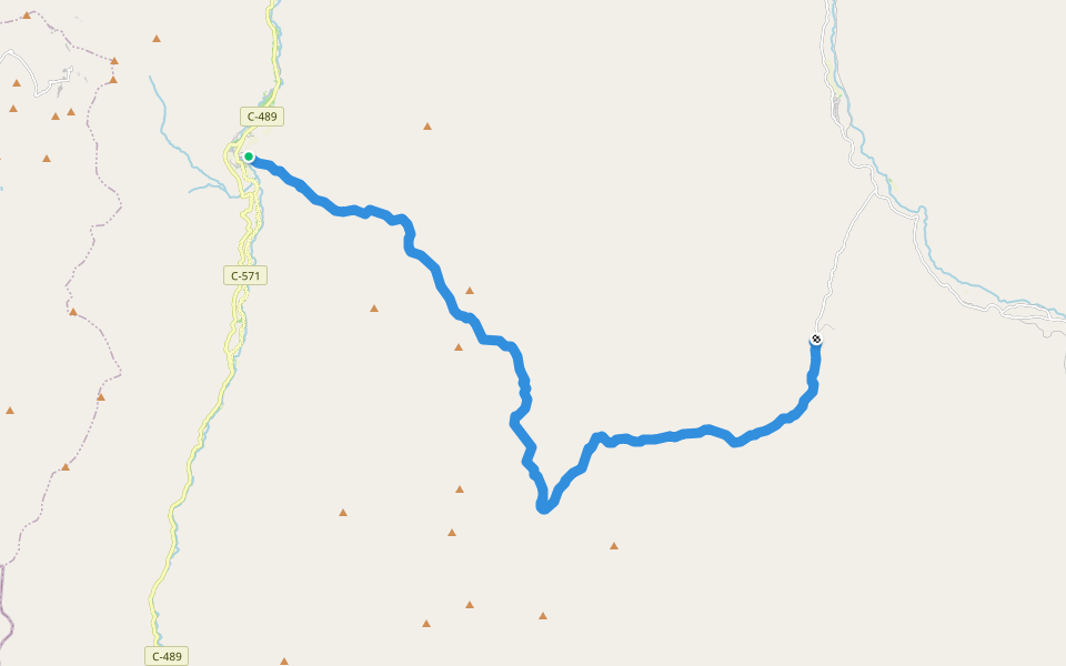 Sendero de Chile: Tramo San Félix - Pinte walking route map in San Félix