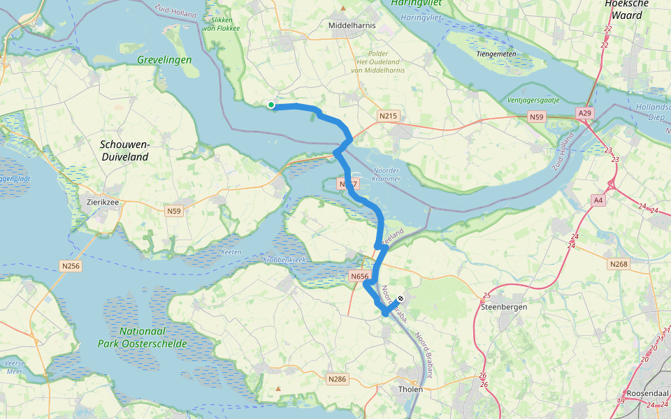 GR 5 NL - 6 - Herkingen-Nieuw Vossemeer walking route map in Herkingen