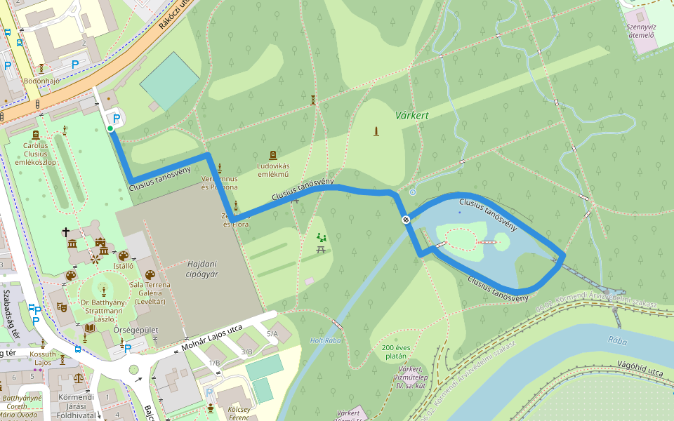 PT, Clusius tanösvény walking route map in Körmend