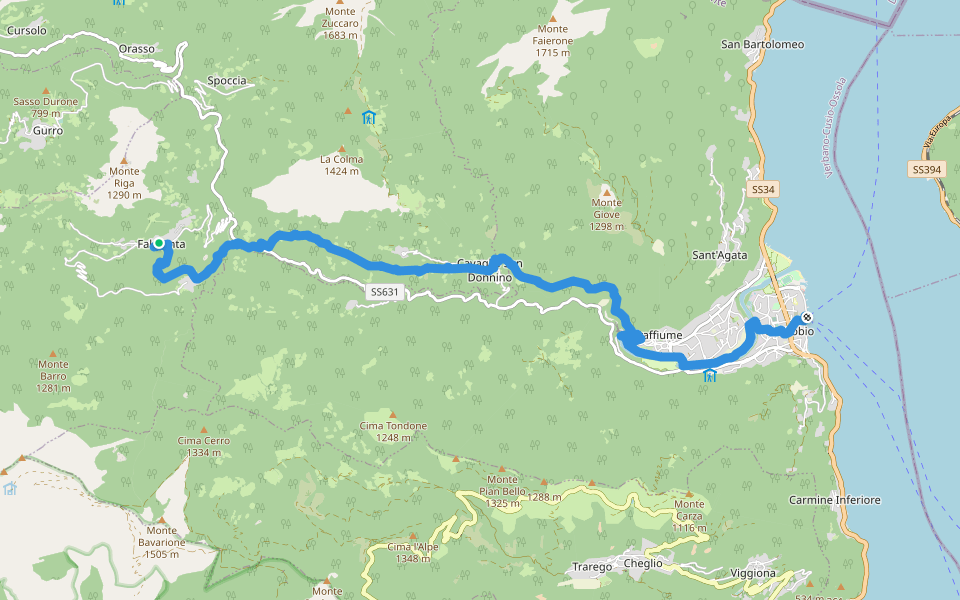 Sentiero Italia - Tappa E69 walking route map in Falmenta