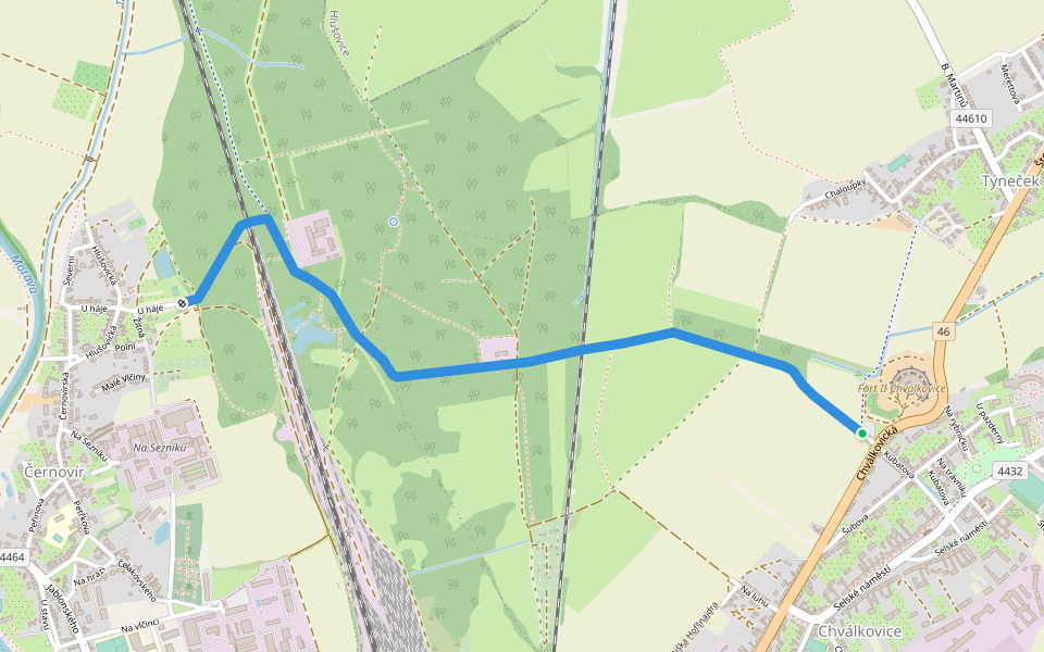 NS Černovírské slatiniště walking route map in Olomouc