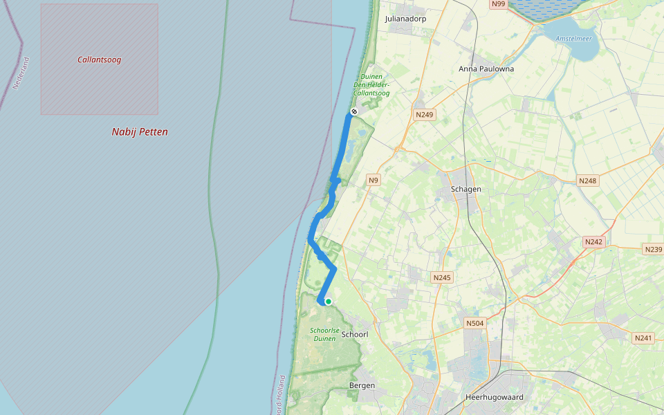 Nederlands Kustpad deel 2 - 10 walking route map in Groet
