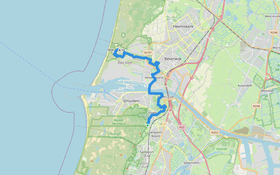 Nederlands Kustpad deel 2 - 07 walking route map in Driehuis