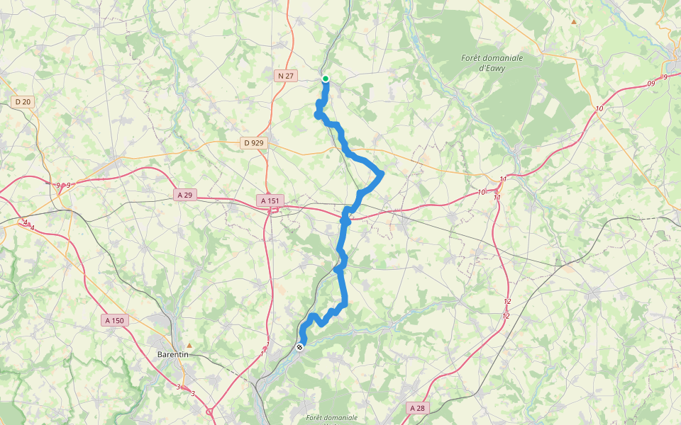 de Auffay à Montville walking route map in Val-de-Scie
