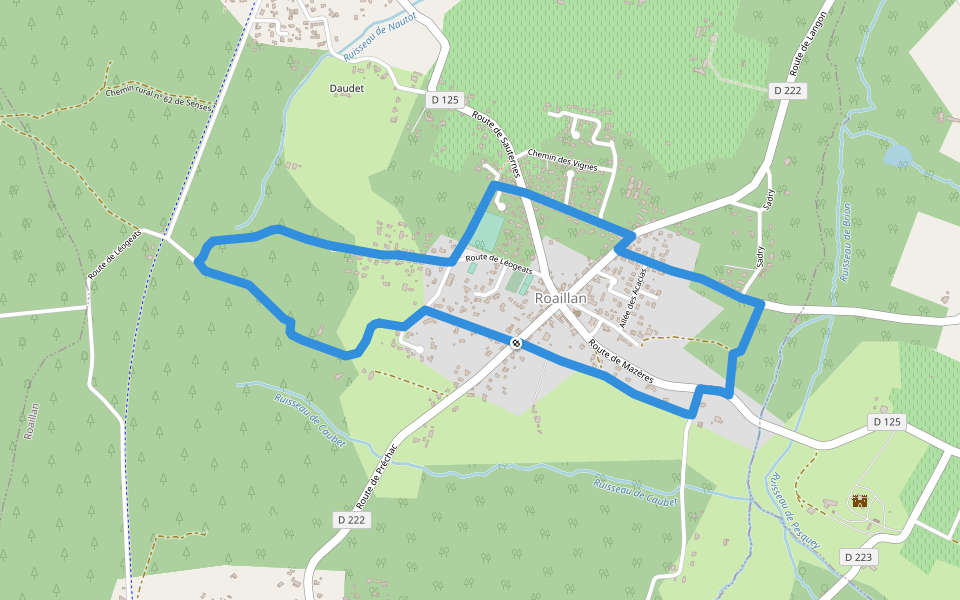 Le Tucau : boucle locale walking route map in Roaillan