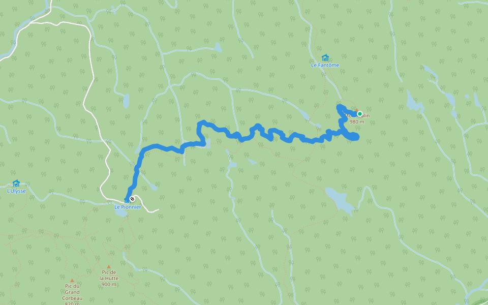Dubuc walking route map in Saint-Fulgence