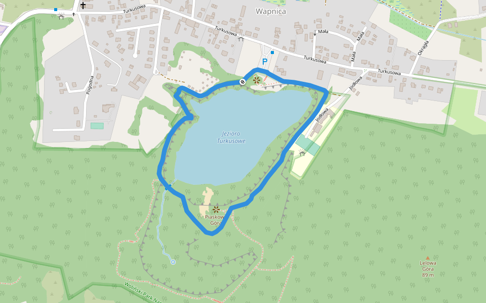 Ścieżka Turkusowa walking route map in Wapnica