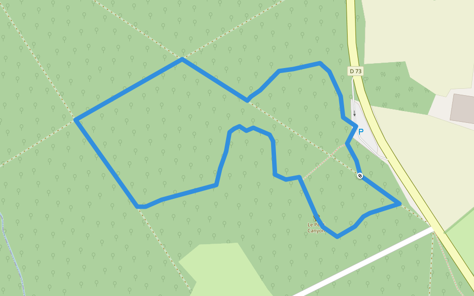 Le Petit Canyon walking route map in Le Tronchet