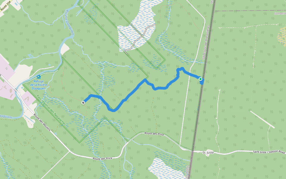 Sentier le Frontalier walking route map in Saint-Just-de-Bretenières