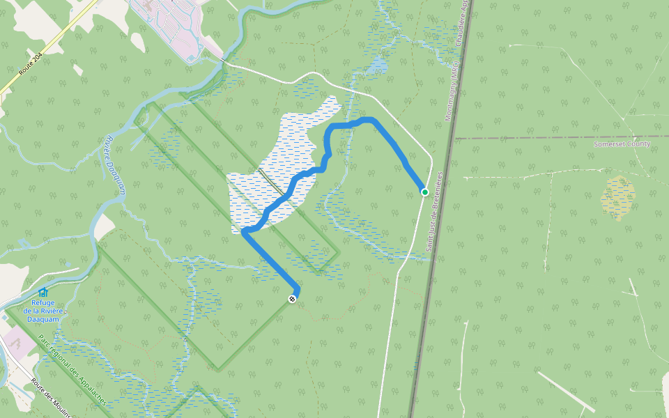 Sentier des Tourbières walking route map in Saint-Just-de-Bretenières