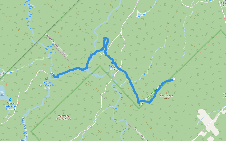 Sentier du Pont Brûlé walking route map in Saint-Paul-de-Montminy