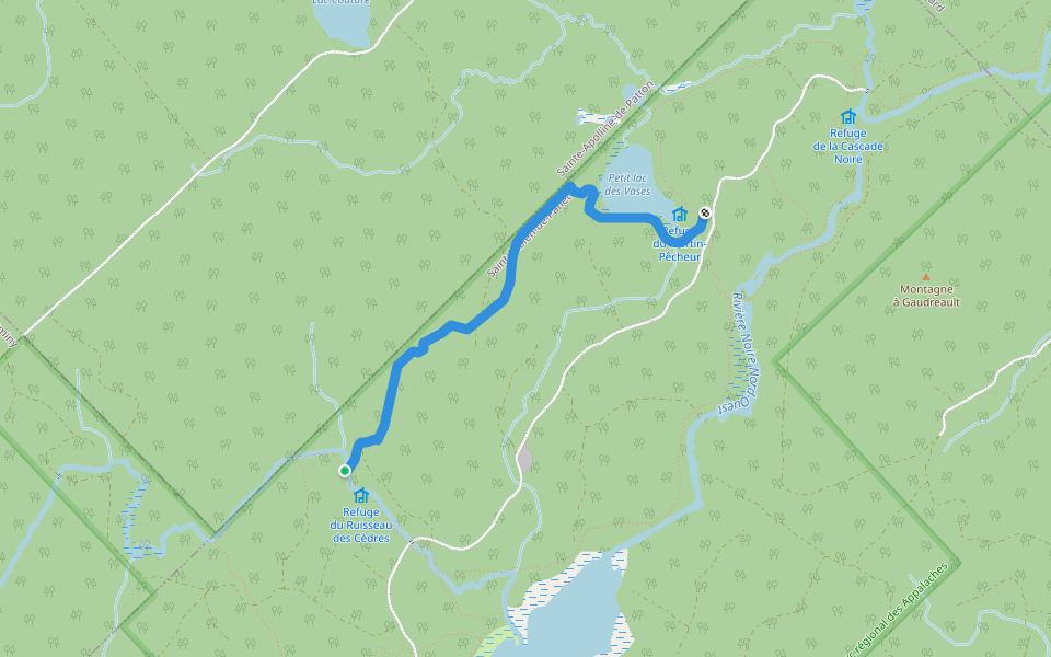 Sentier du Petit lac des Vases walking route map in Saint-Paul-de-Montminy