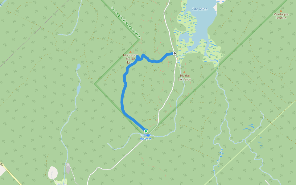 Sentier les Paroies walking route map in Saint-Fabien-de-Panet