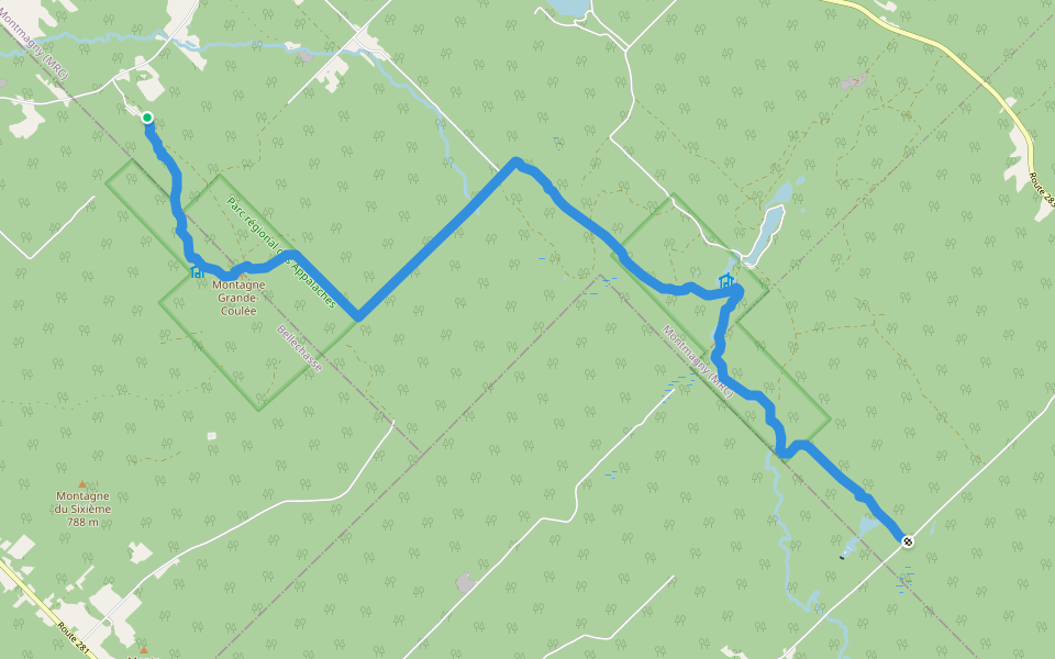 Sentier des Orignaux walking route map in Saint-Paul-de-Montminy