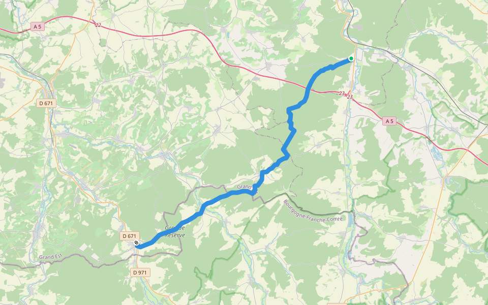 De Clairvaux à Mussy-sur-Seine walking route map in Ville-sous-la-Ferté