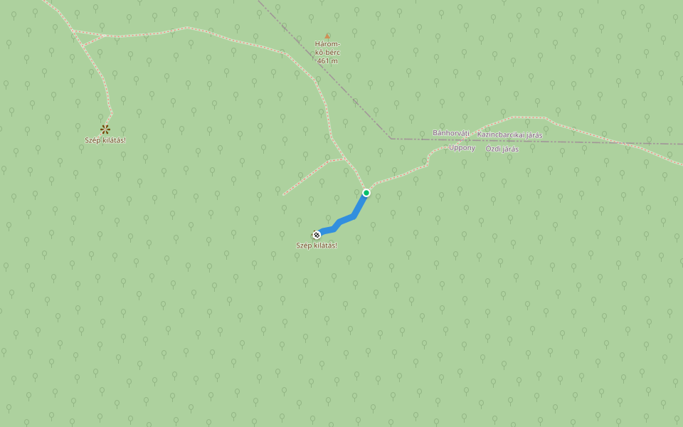 K▲ (Három-kő-bérc) walking route map in Bánhorváti