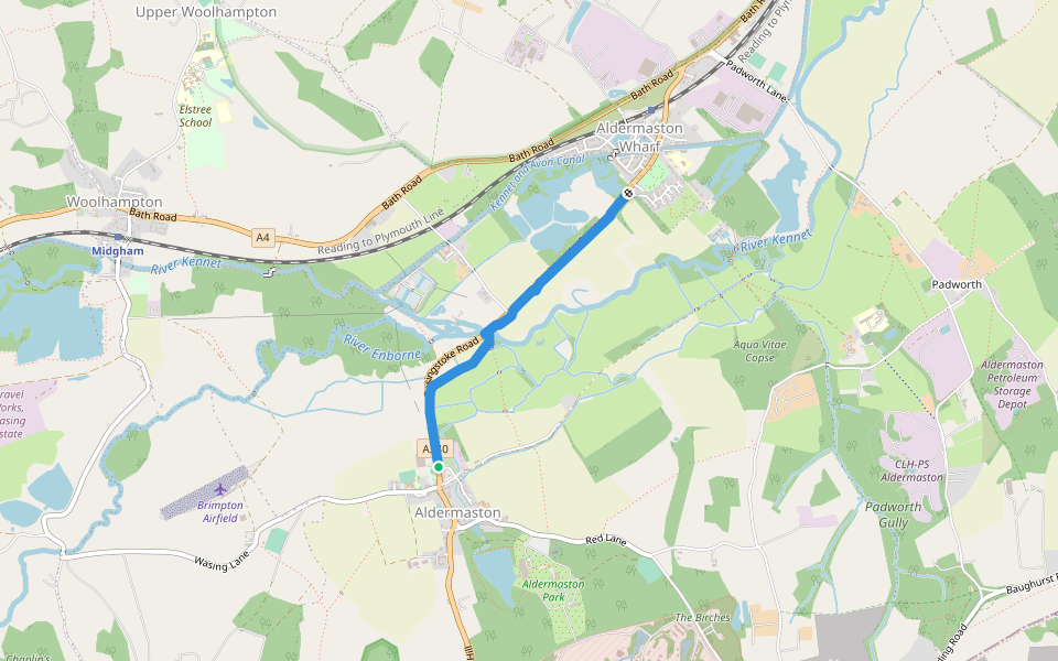 Wasing Way walking route map in Aldermaston