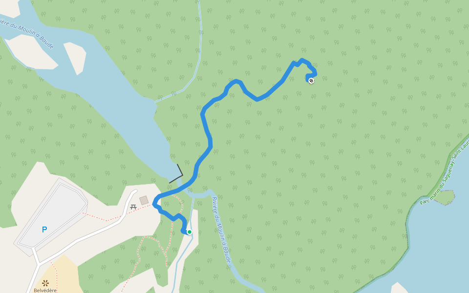 Sentier de l'Estuaire walking route map in Tadoussac