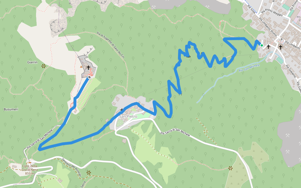 TOS502 walking route map in Sant'Ambrogio di Torino