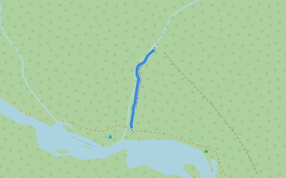 Sentier de la Chute-duRuisseau-Blanc walking route map in Notre-Dame-des-Monts