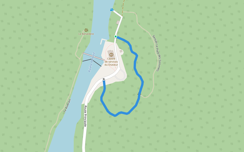 Sentier Le Pied-des-Sommets walking route map in Notre-Dame-des-Monts