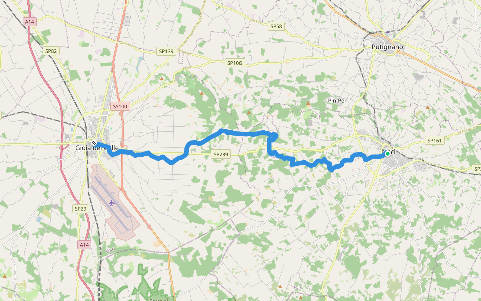 Sentiero Italia - Tappa R05 walking route map in Noci