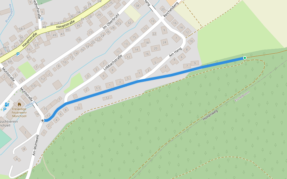 Verbindungsweg 1/3 - 3/7 walking route map in Meckesheim