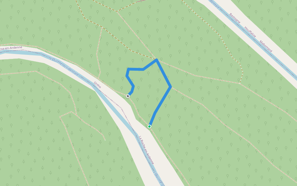 GR 57 - Variante de Crue walking route map in La Roche-en-Ardenne