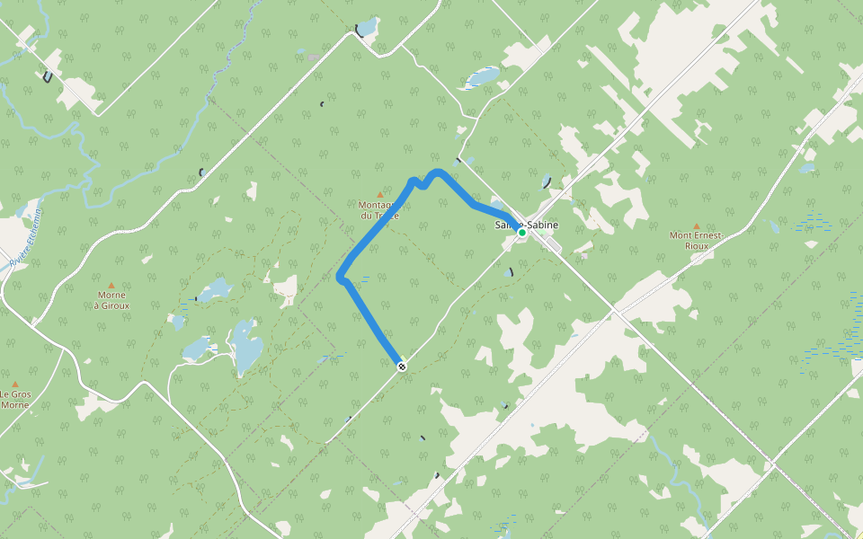 Sentier du club sportif du mont Bonnet walking route map in Sainte-Sabine