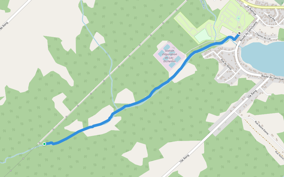 Sentier Écologique de la Haute Etchemin walking route map in Lac-Etchemin