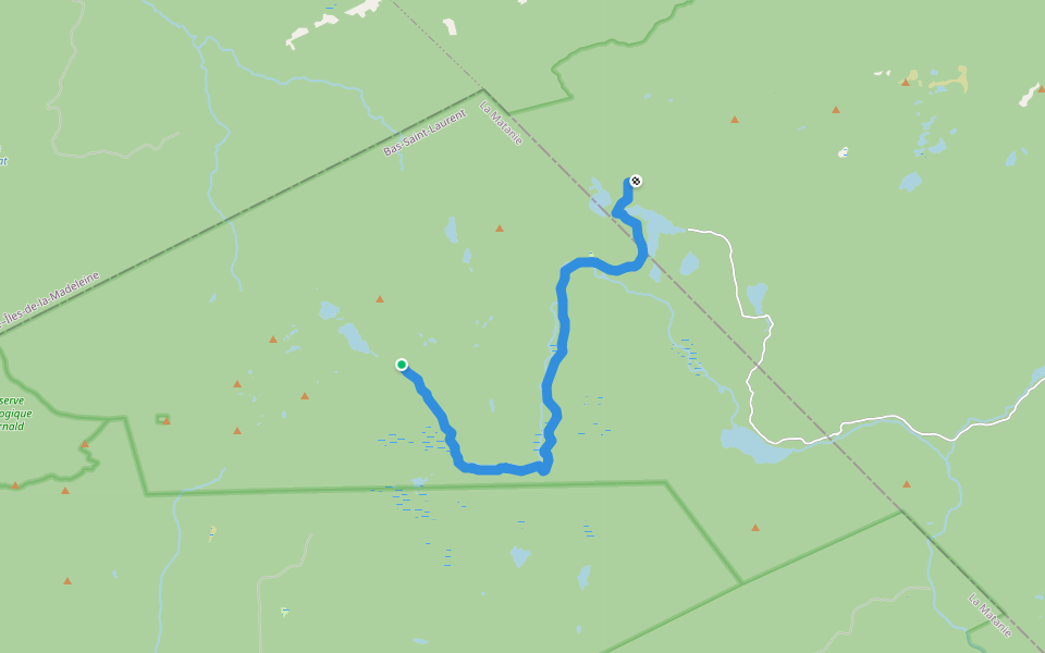 Le Noroît walking route map in Causapscal