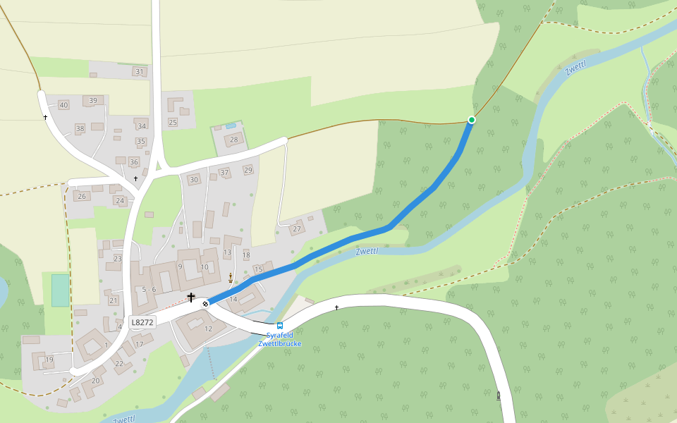 Alter Wanderweg walking route map in Zwettl