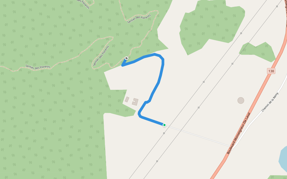 Accès Sentier des Florents walking route map in Baie-Saint-Paul